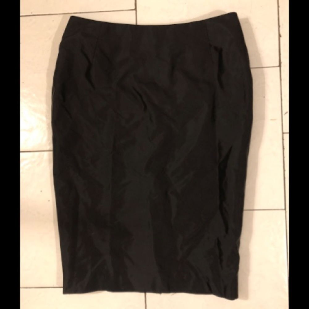 Vintage Barneys New York Silk Pencil Skirt Black IT 42 Late 90s Goth Office Club